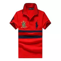 ralph lauren tee-shirt coton pima rouge deux lignes